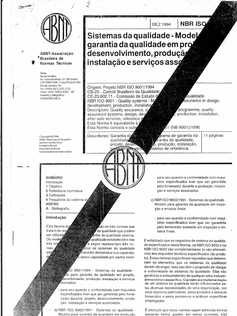 Abnt - NBR Iso 9001 | PDF