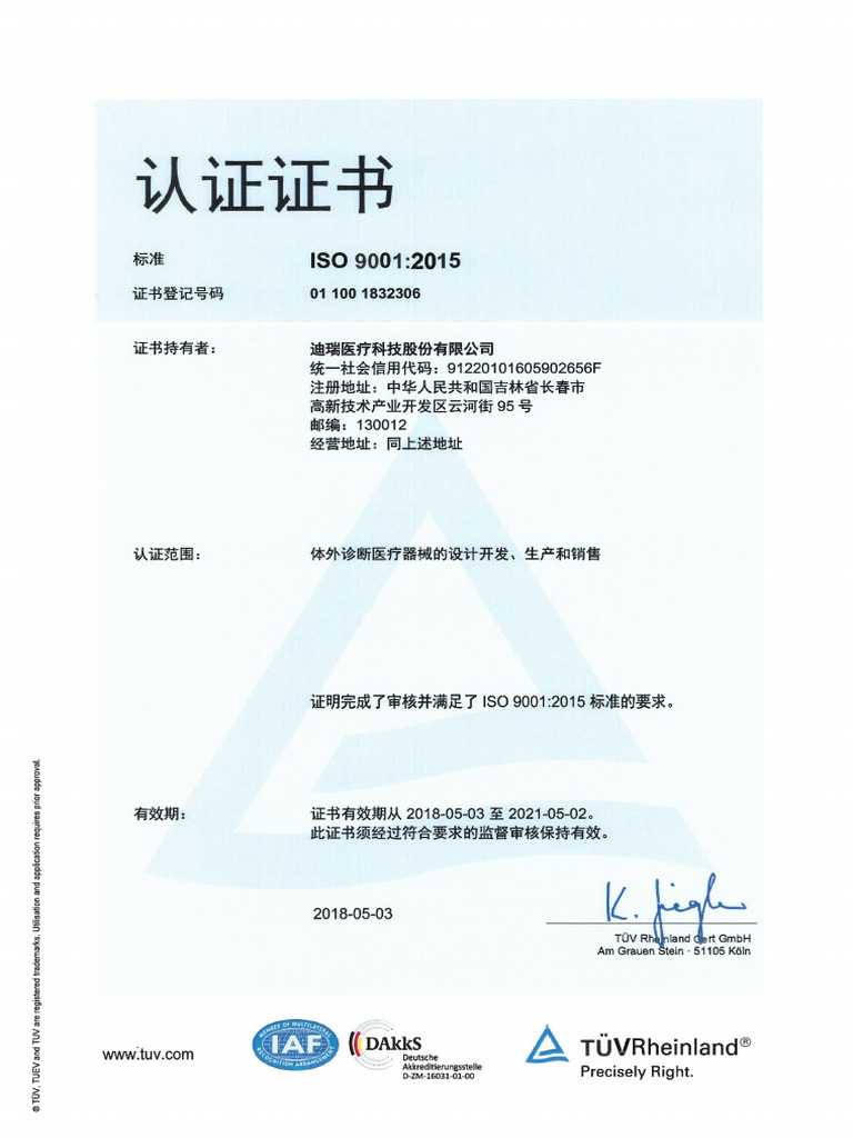 Iso 9001 Dirui Industrial Pdf