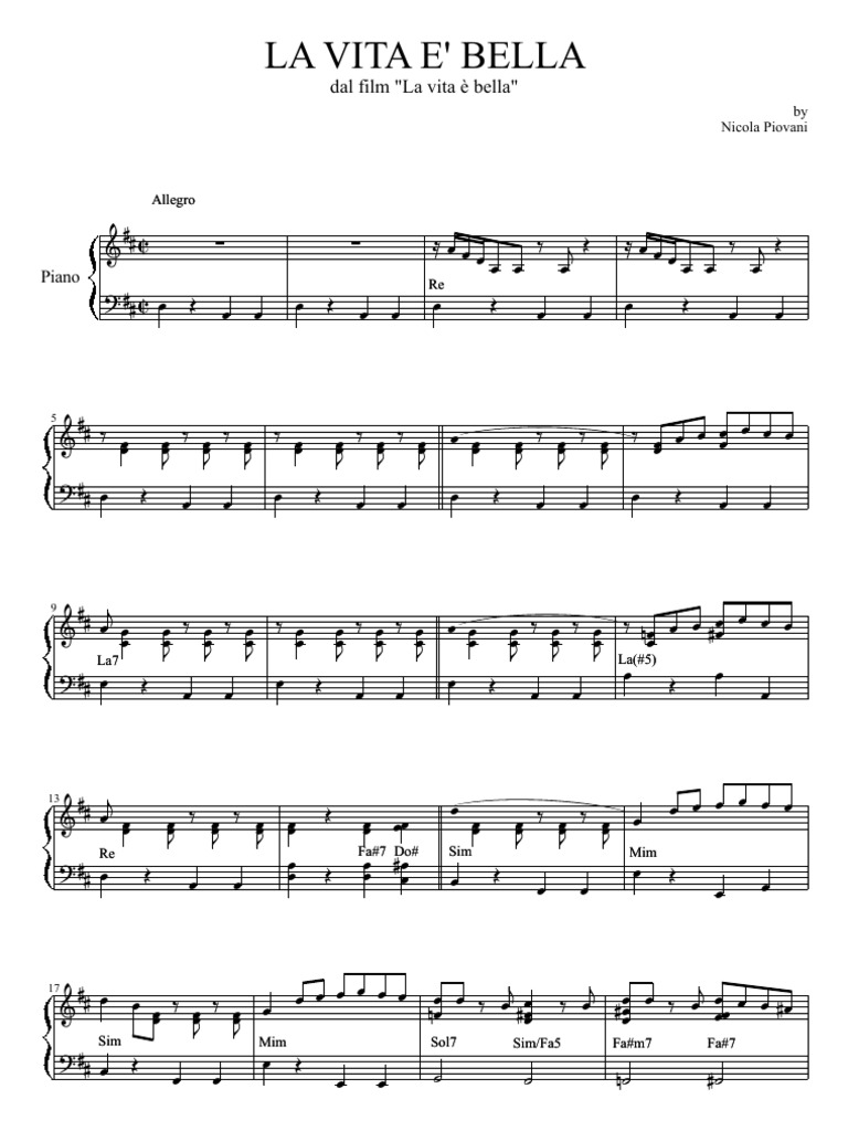 Colonna Sonora La Vita è Bella Testo