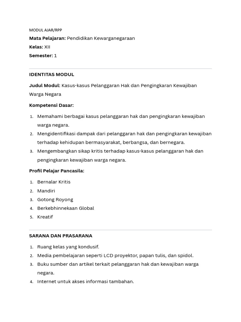 Modul Ajar Proyek Penguatan Profil Pelajar Pancasila Gaya Hidup ...