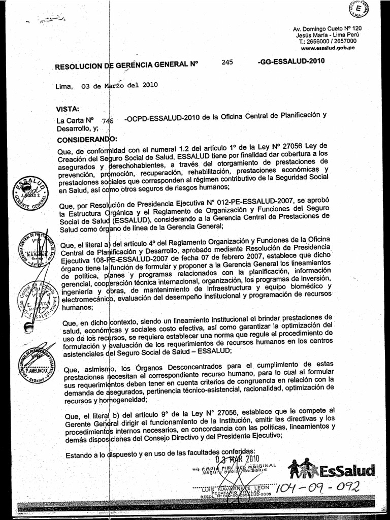 Requer. Personal RES.0245 GG 10 | PDF