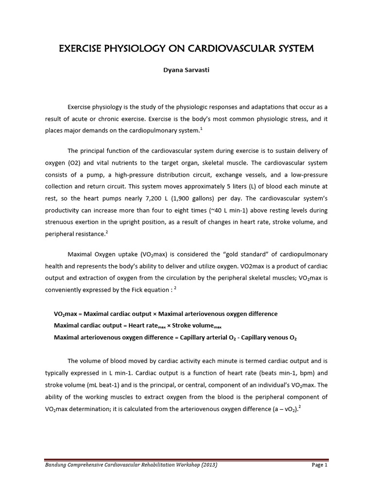 Cardiovascular Responses to Exercise | PDF | Blood Pressure | Heart Rate