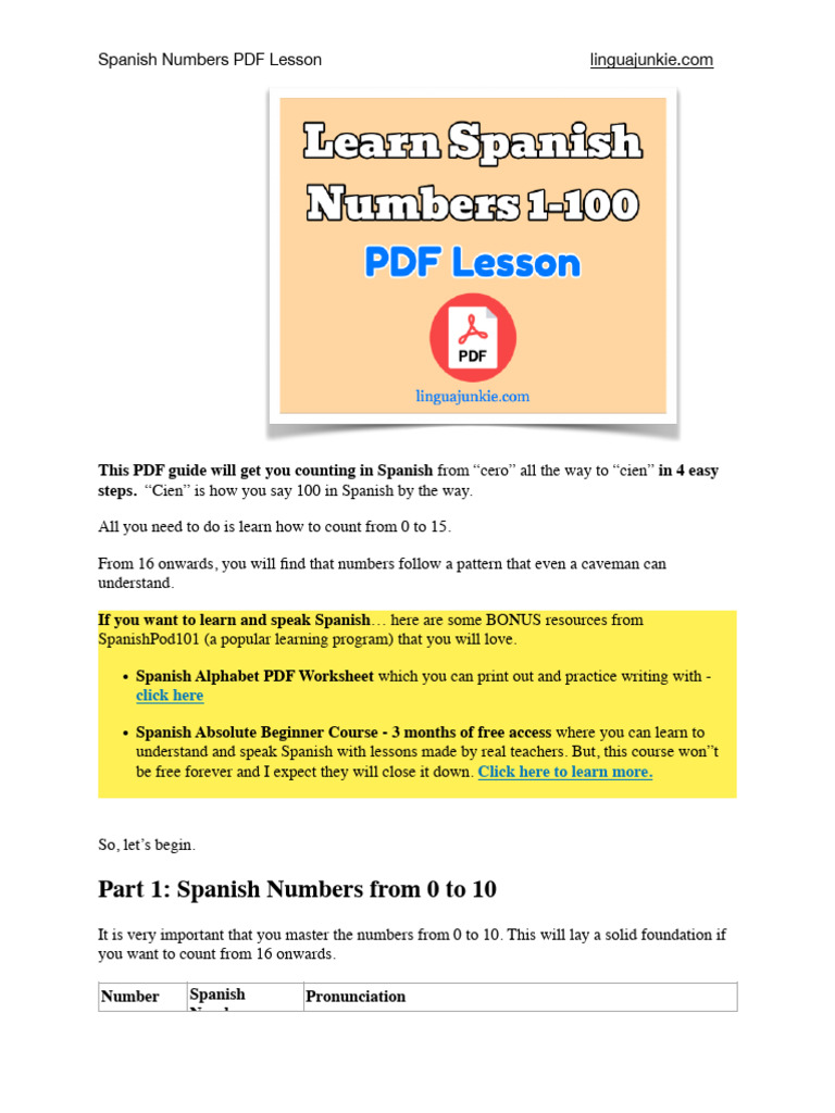 Spanish pdf numbers lesson pdf human communication linguistics