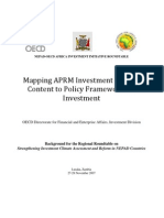 Mapping APRM Investment Climate Content To Policy Framework For Investment