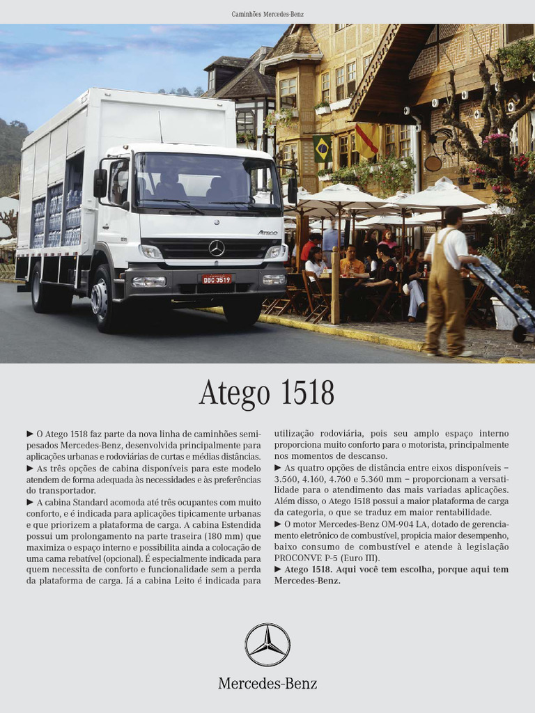 Ficha Técnica do Caminhão Atego 1518 | PDF | Eixo | Motores