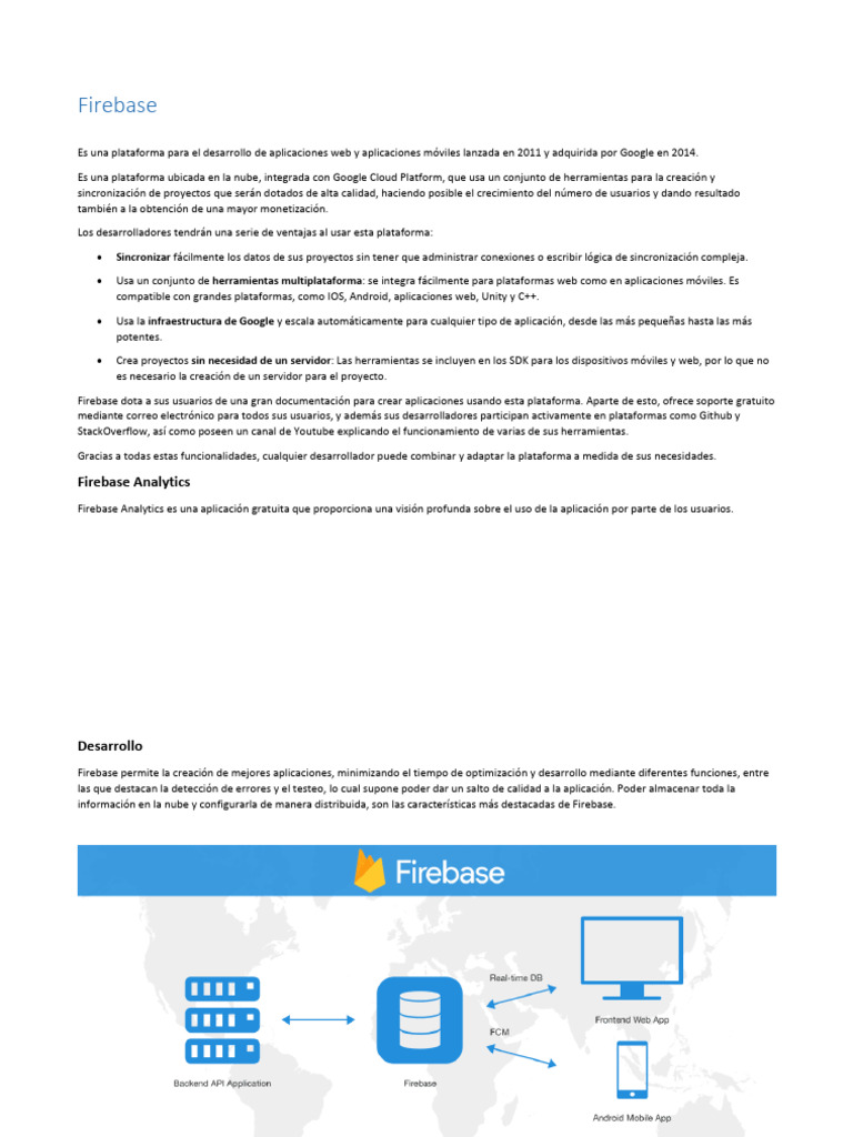 Firebase: Plataforma para Desarrollo de Apps | PDF | Negocios