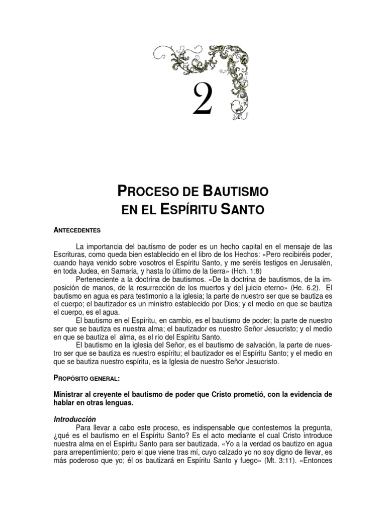Guía de Bautismo en el Espíritu Santo | PDF | Bautismo | espíritu Santo