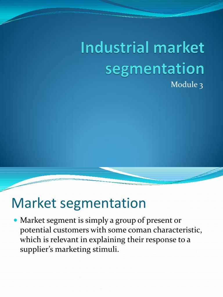 Industrial Market Segmentation PDF Market Segmentation Econometrics