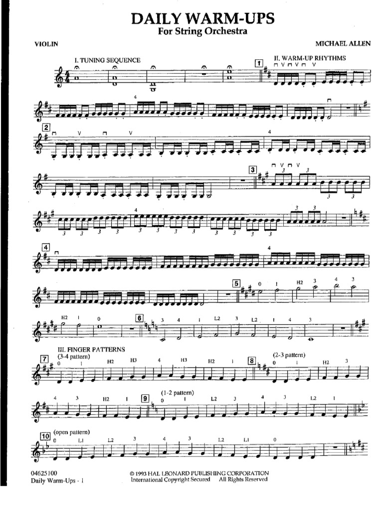 Daily Warm Ups For String Orchestra
