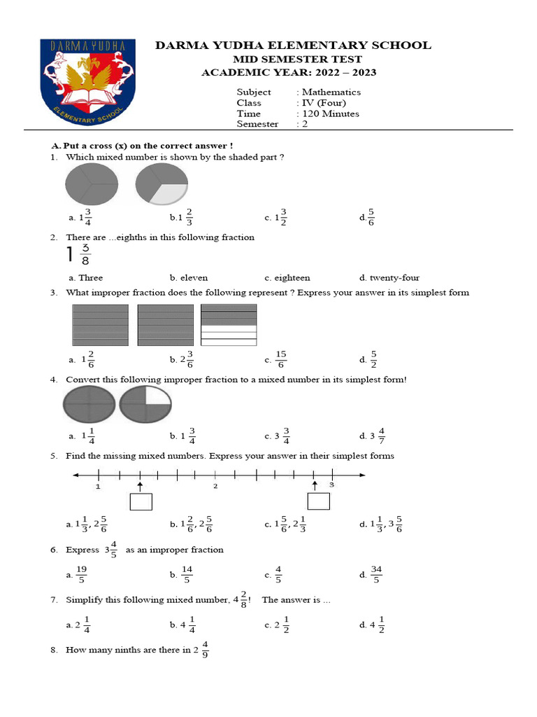 Mathematics Mid Semester Test IV | PDF | Mathematics | Arithmetic