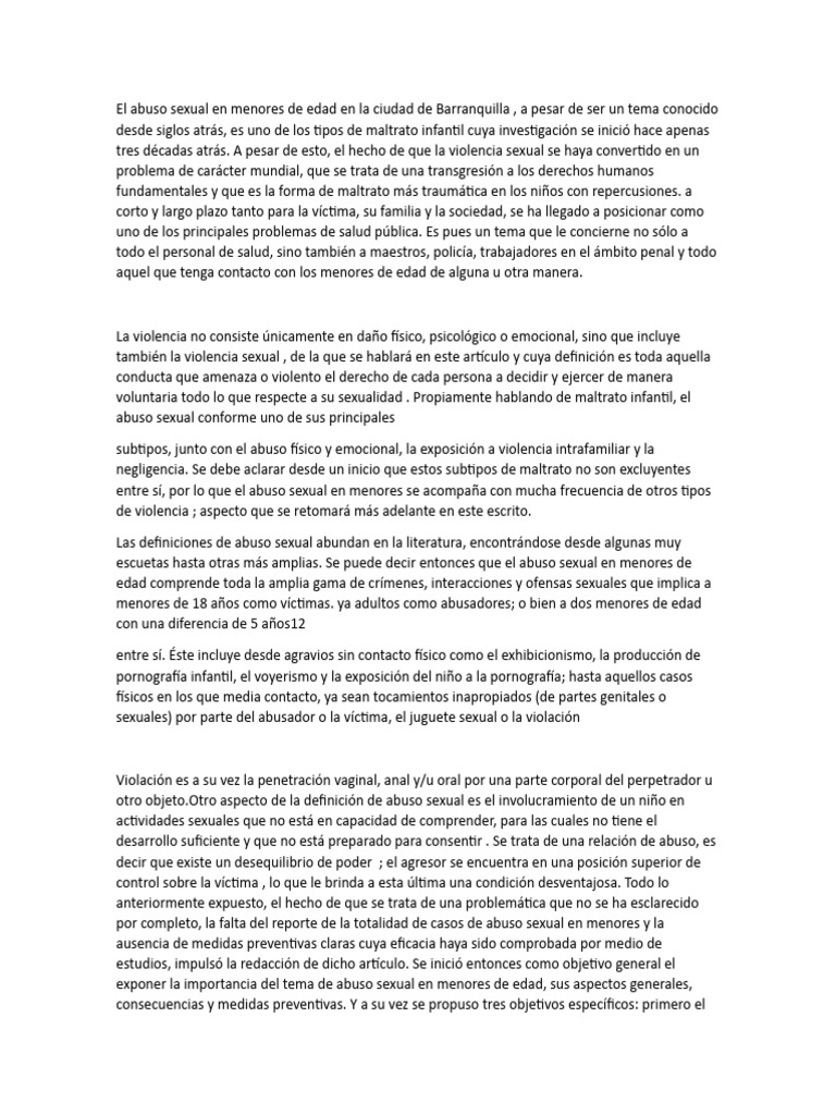 El Abuso Sexual en Menores de Edad en La Ciudad de Barranquilla Aimeth ...
