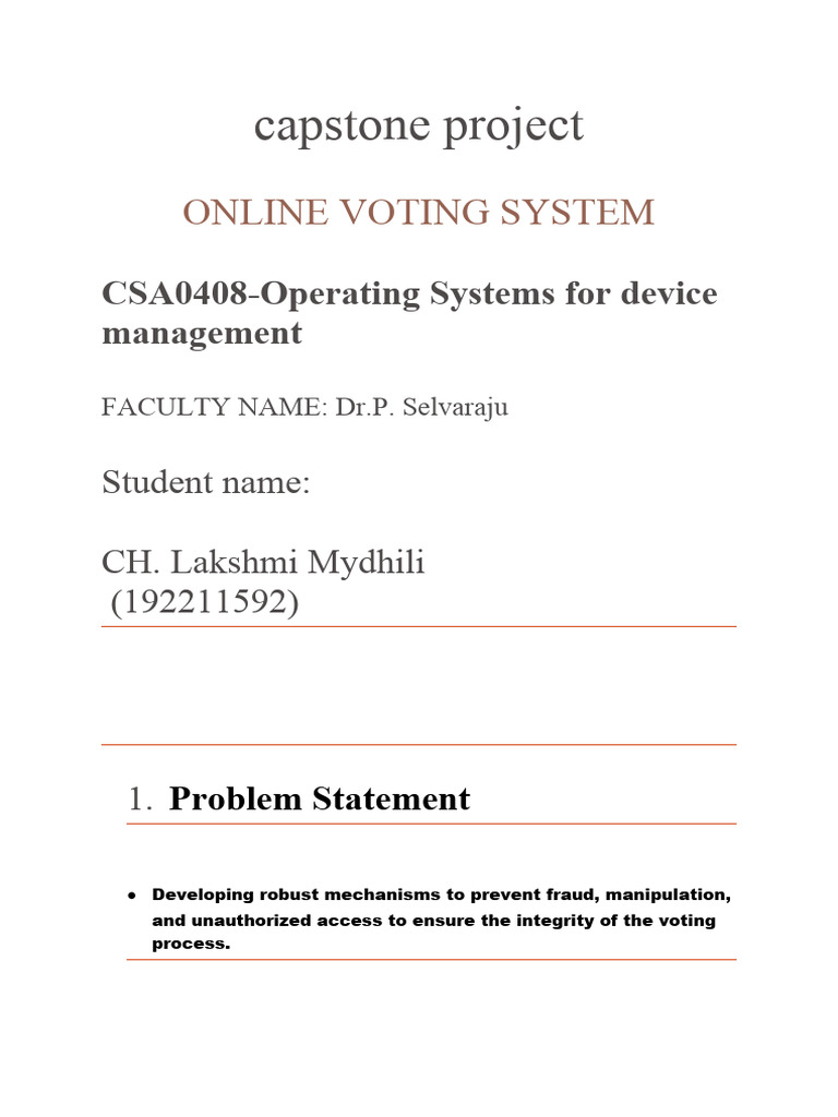 Secure Online Voting System Design | PDF | Electronic Voting ...