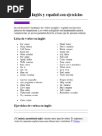 20 Verbos Comunes en Inglés y Español | PDF | Artes del Lenguaje y ...