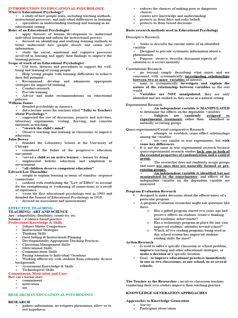 Educ Reviewer Midterm | PDF | Constructivism (Philosophy Of Education ...