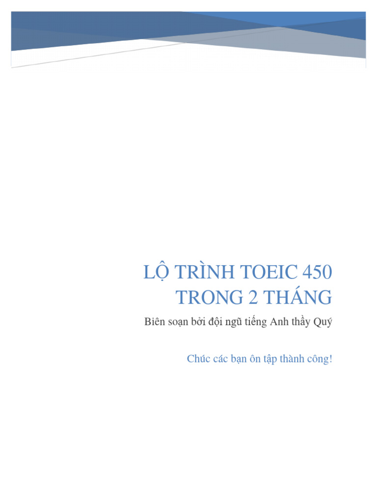 L Trình Toeic 450 Trong 2 Tháng-1 | PDF