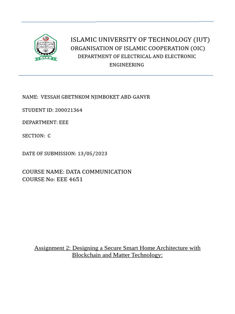 Data Communication Assignment 02 200021364 | PDF | Internet Of Things ...
