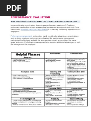 Performance Evaluation