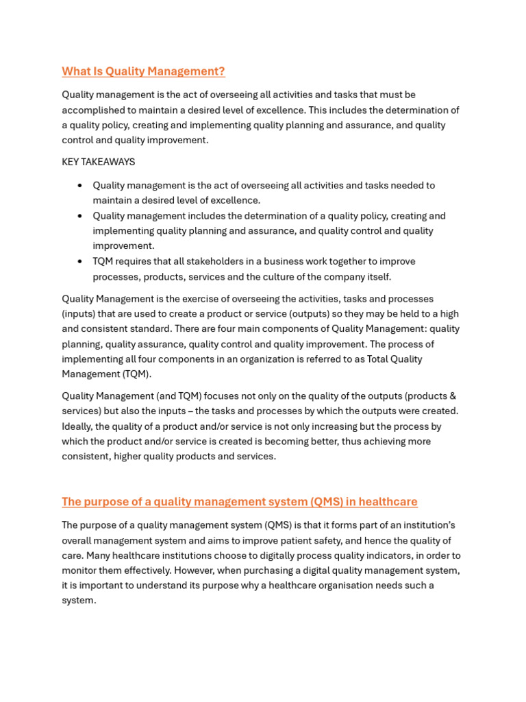 Quality Module 1 | PDF | Health Care | Quality (Business)