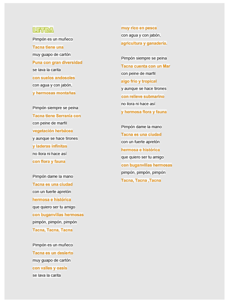 Letra de La Canción | PDF