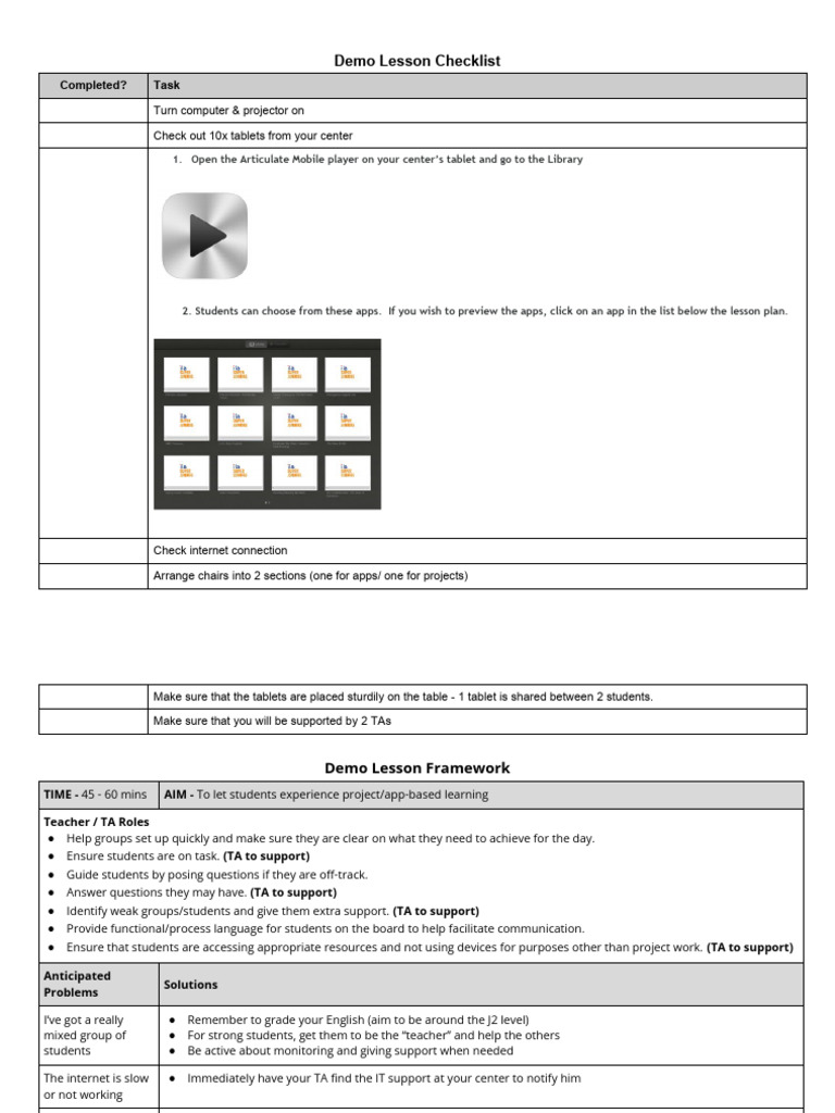 Demo Lesson Preparation Guide | PDF