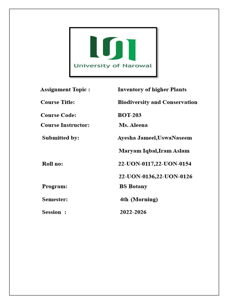 Inventory Assignment | PDF | Botany | Plants
