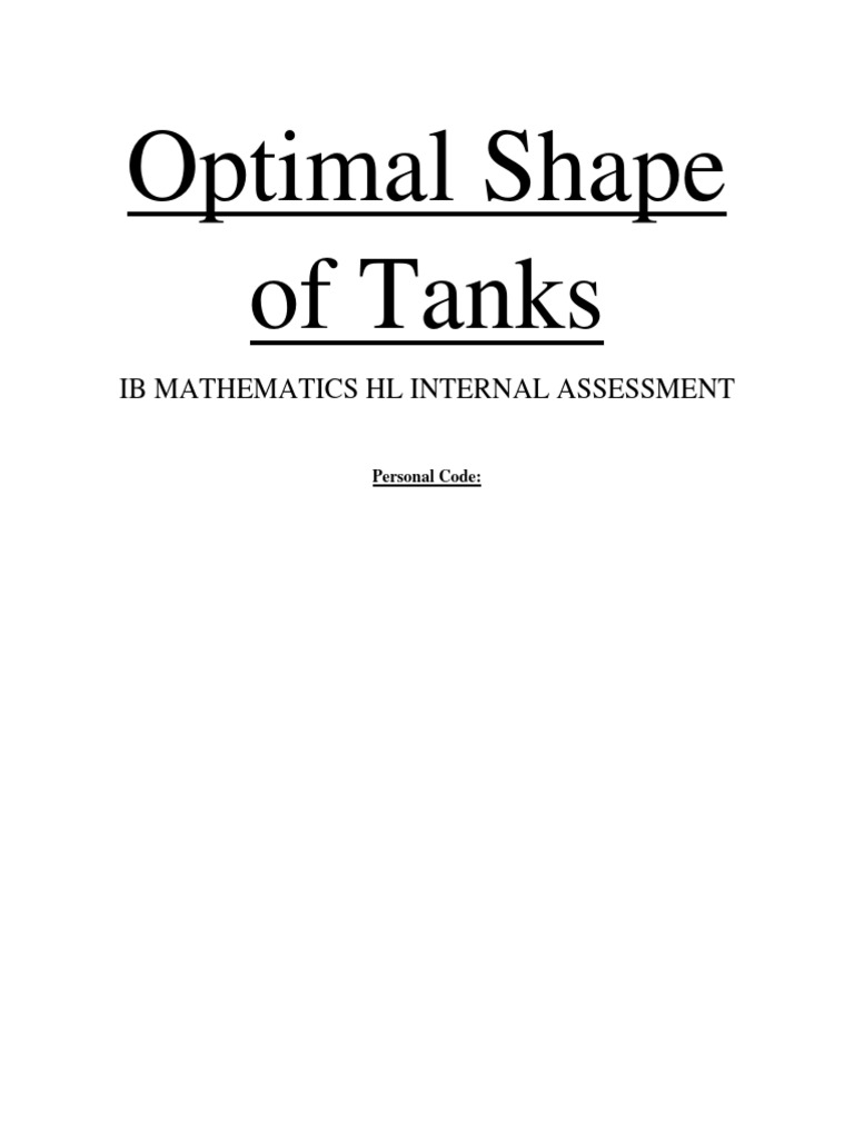 Optimal Tank Shapes for Water Efficiency | PDF | Sphere | Area
