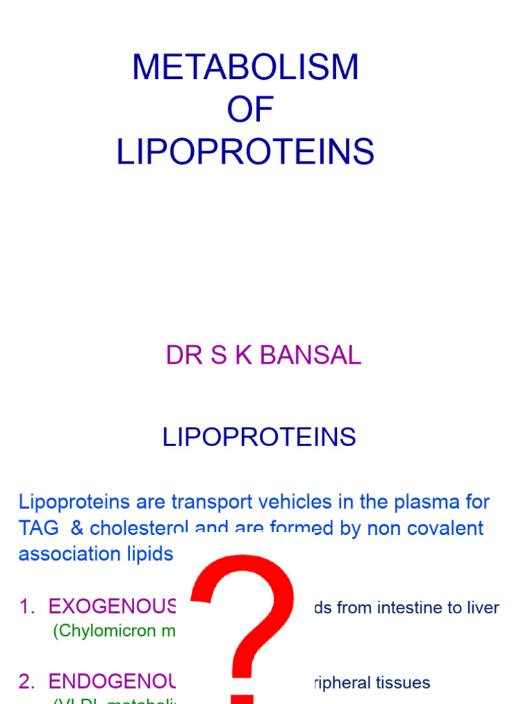 Lipoprotein Metabolism Overview | PDF | Lipoprotein | Organic Compounds