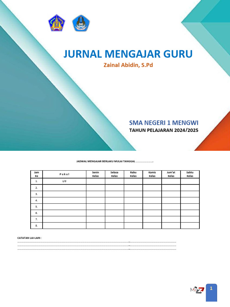 Jurnal Mengajar Guru SMA 2024/2025 | PDF