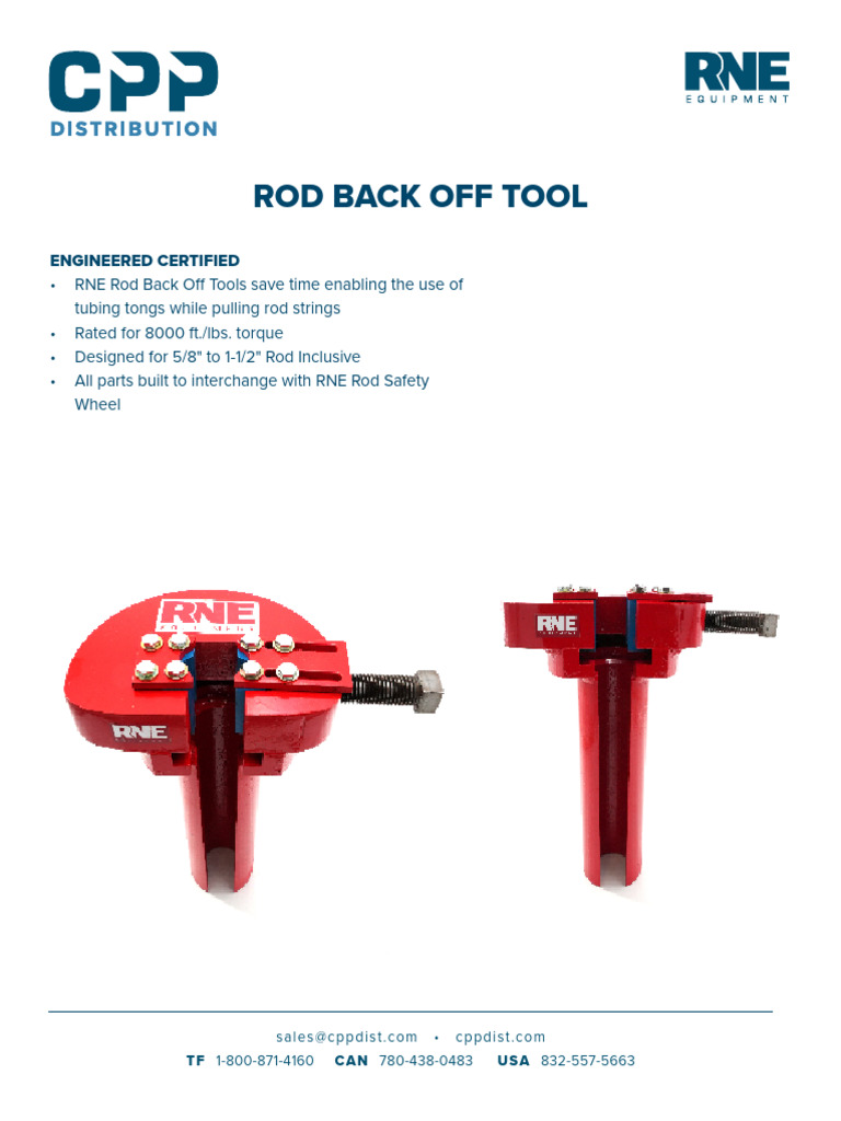 RNE Rod Back Off Tool Specifications | PDF
