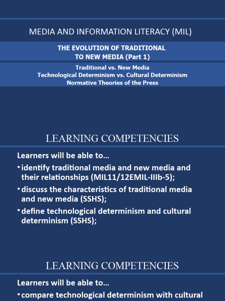 Media and information literacy mil the evolution of traditional to