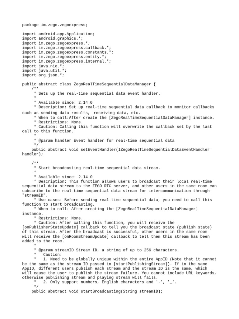 Zego Real-Time Data Management API | PDF | Streaming Media ...