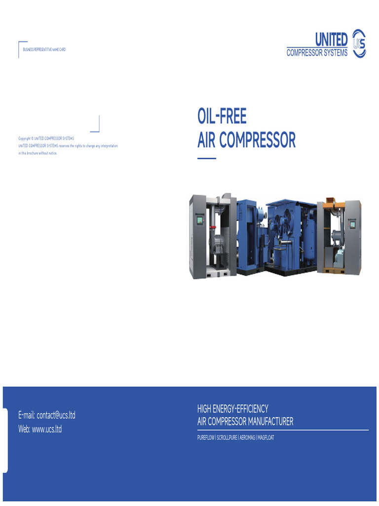 Oil Free Compressor UCS | PDF | Mechanical Engineering | Machines