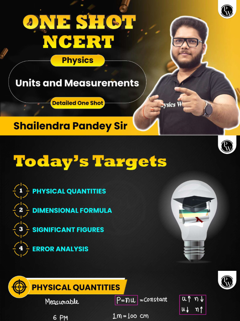 UNITS AND MEASUREMENT - Class Notes - PACE CLASS - 11TH ONE SHOT SERIES ...