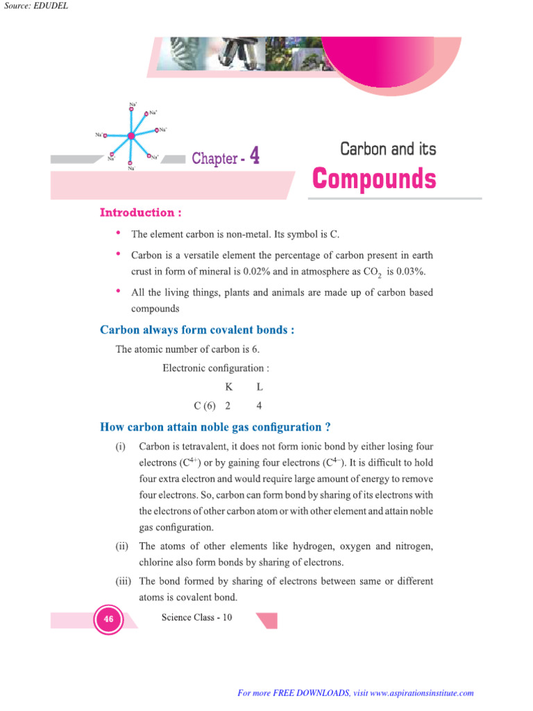 10 Sc Carbon And Its Compounds Notes Pdf Chemical Compounds Acid