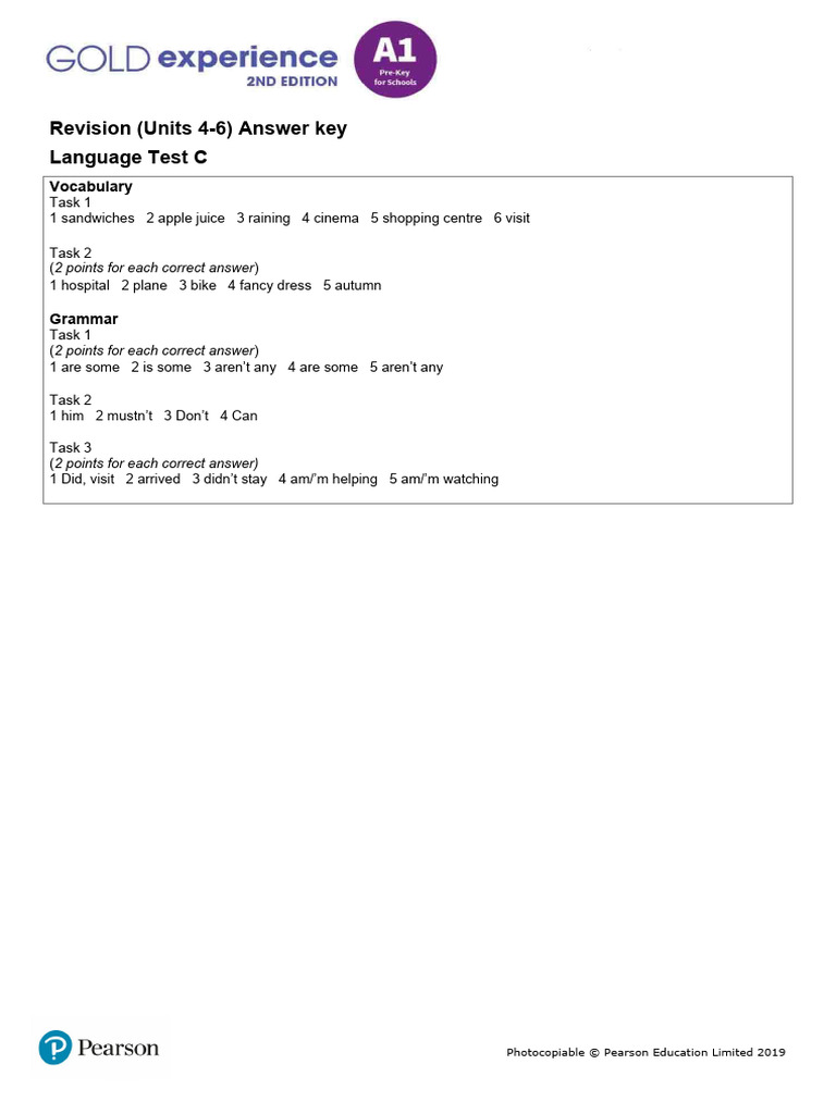 Gold Exp A1 U4to6 Review C Dys AK | PDF | Cooking, Food & Wine