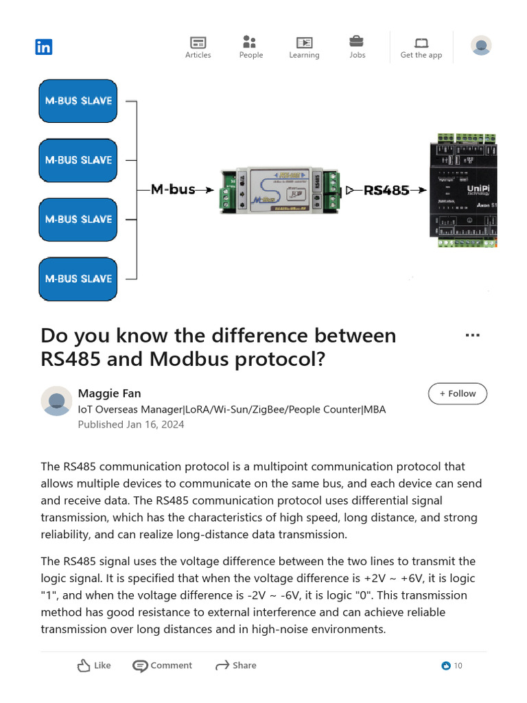 Difference Between RS485 and Modbus Protocol | PDF | Internet Of Things ...