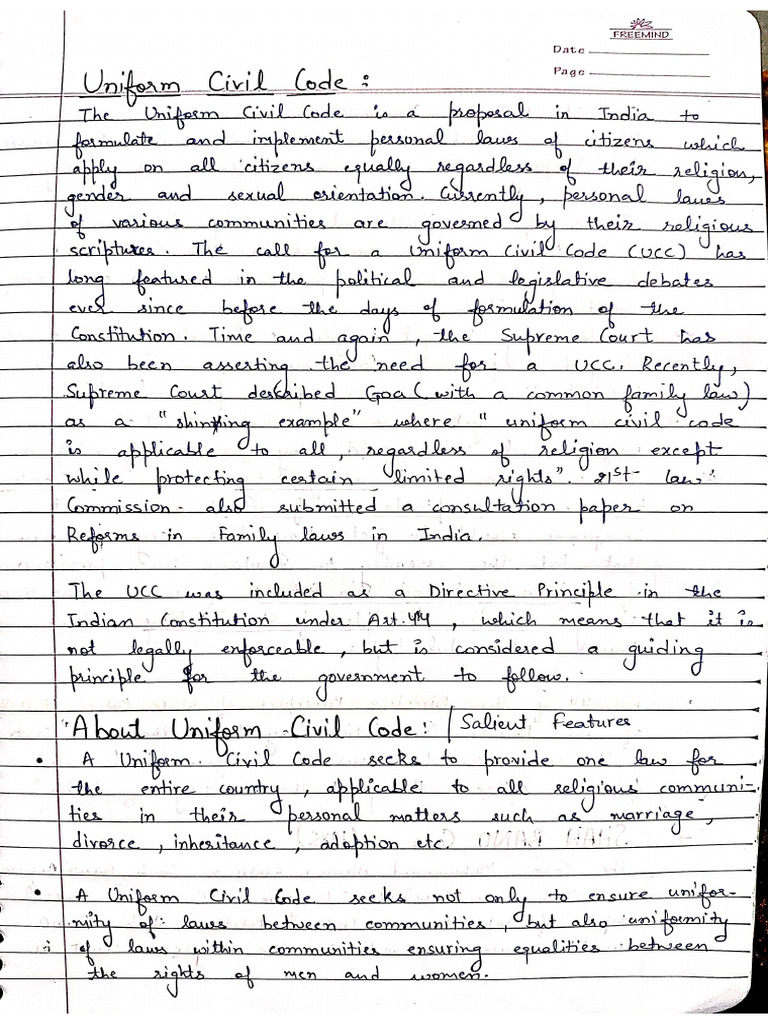 Uniform Civil Code-1 | PDF