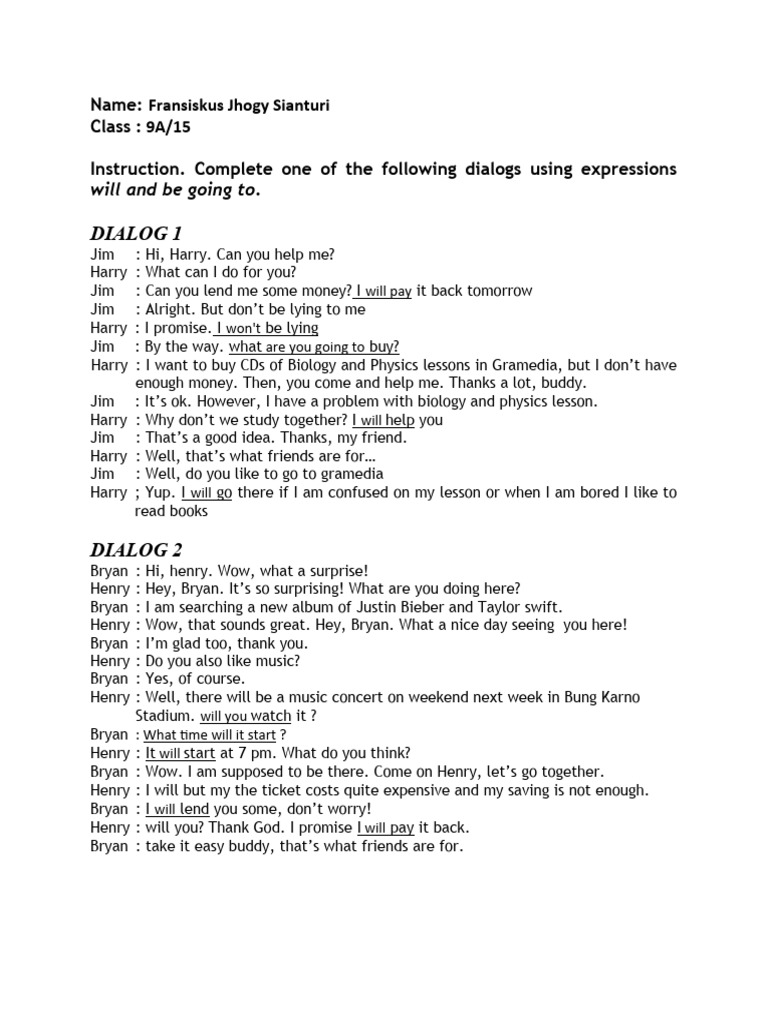 Latihan Soal Will And Going To Pdf