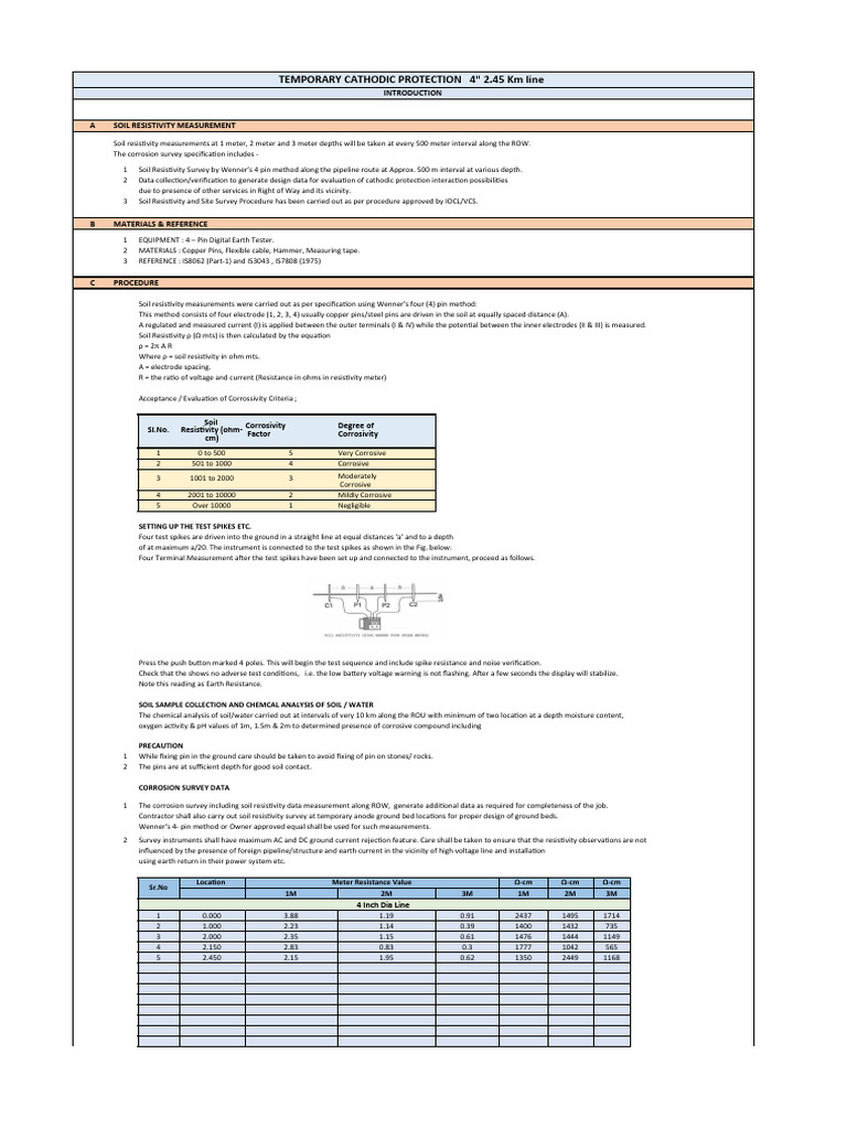 Temporary Cathodic Protection Design | PDF | Corrosion | Anode