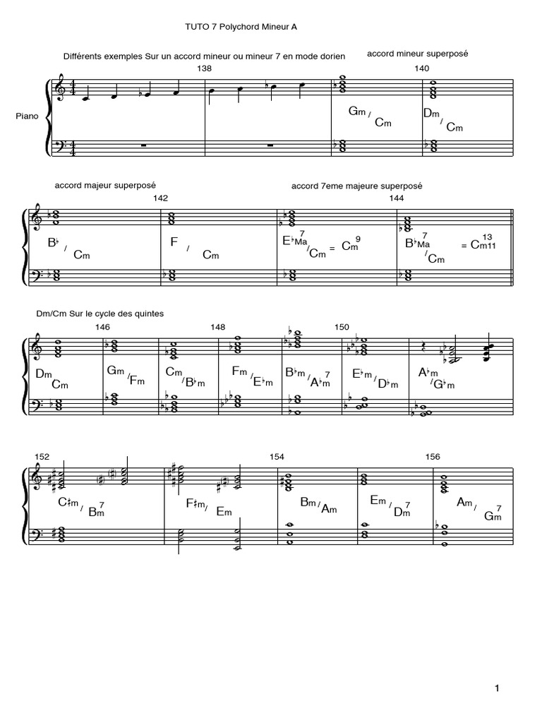 Polychords Mineurs au Piano : Tutoriel | PDF