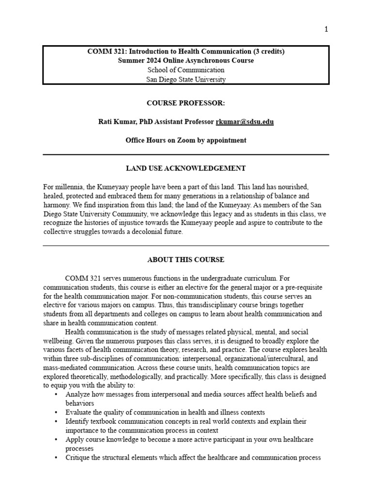 Health Communication Course Overview | PDF | Plagiarism | Citation