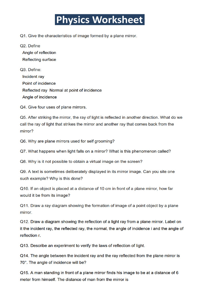 Icse class 7 physics light energy exam pdf
