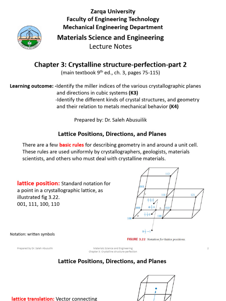 Chapter 3 Crystalline Structures Prefection - Part 2-Modified | PDF ...