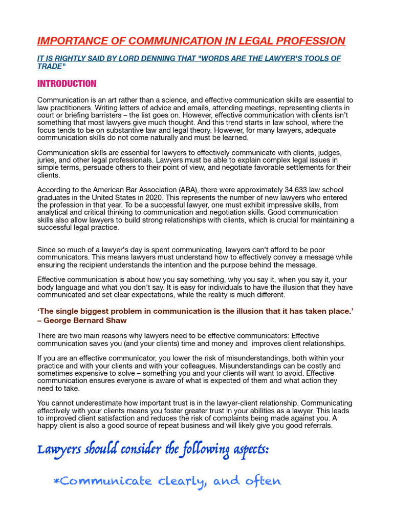 Essential Communication Skills for Lawyers | PDF | Lawyer | Communication