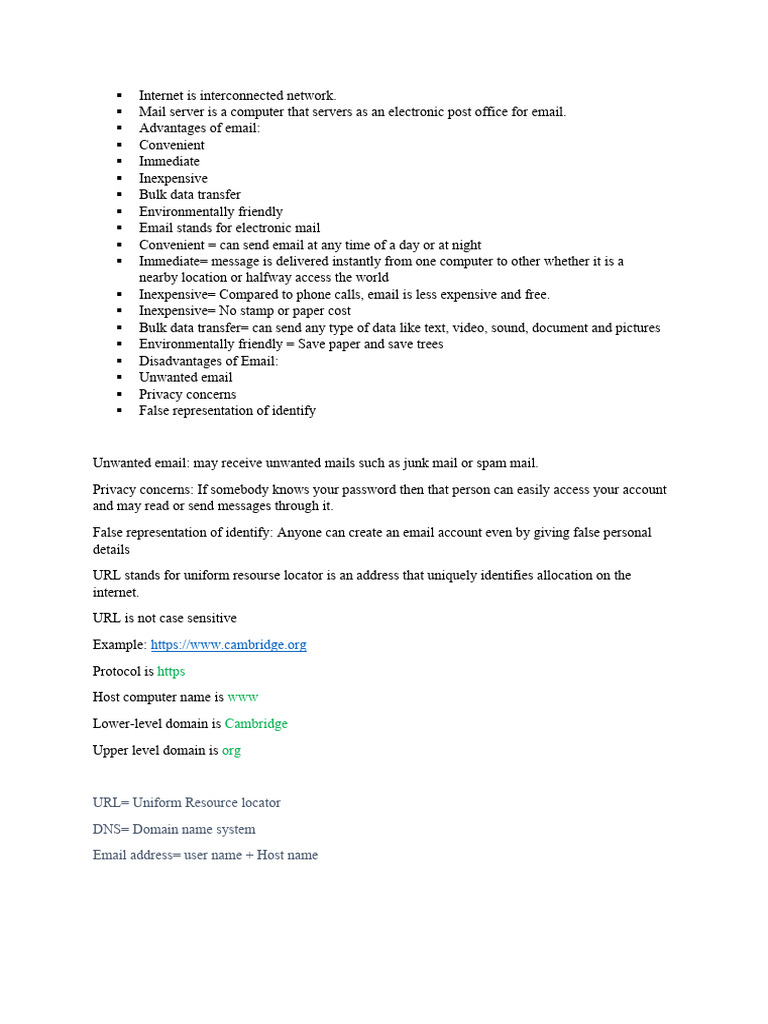 Understanding Email and URLs | PDF