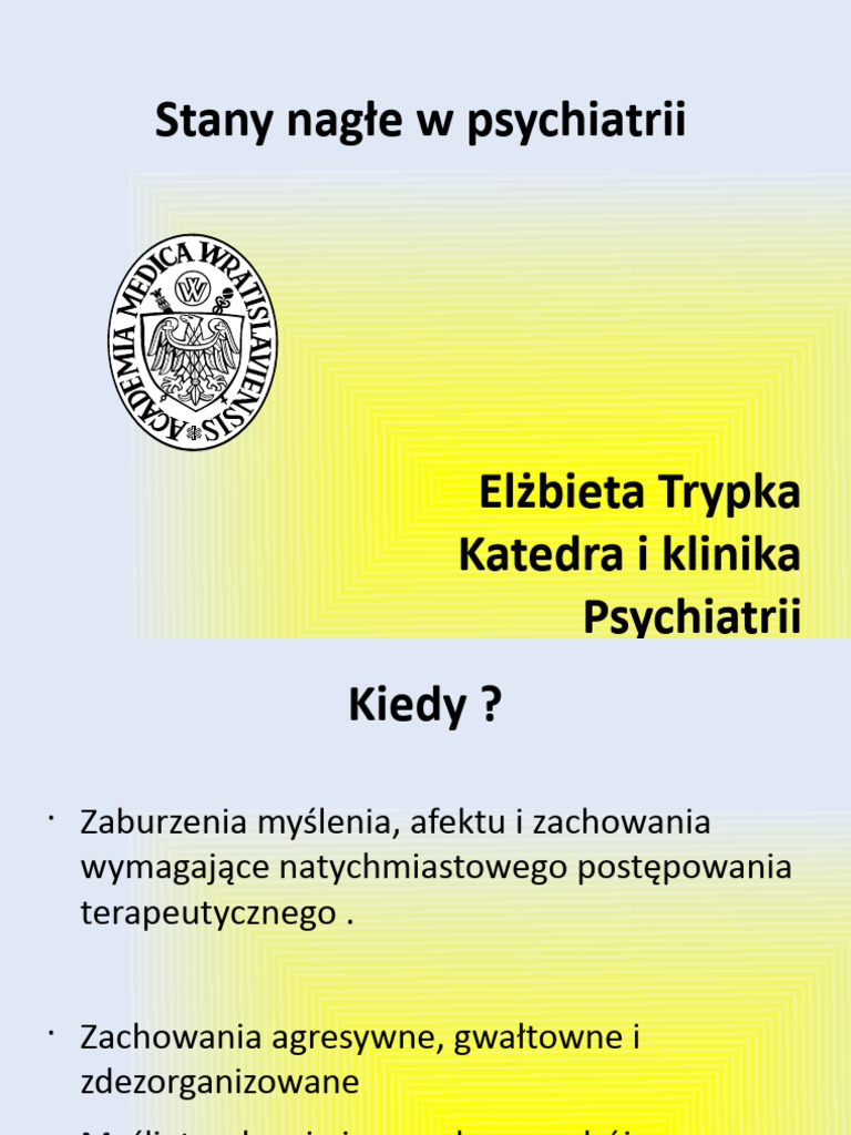 E. Trypka - Stany Nagłe W Psychiatrii | PDF