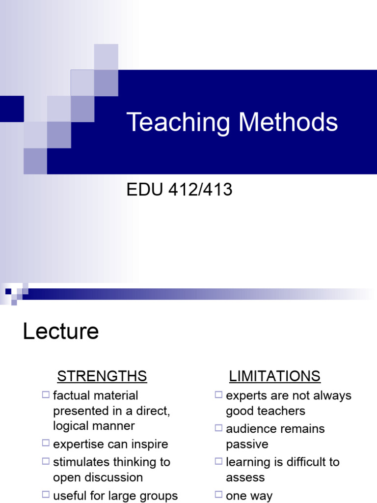 Teaching Methods | PDF | Lecture | Expert