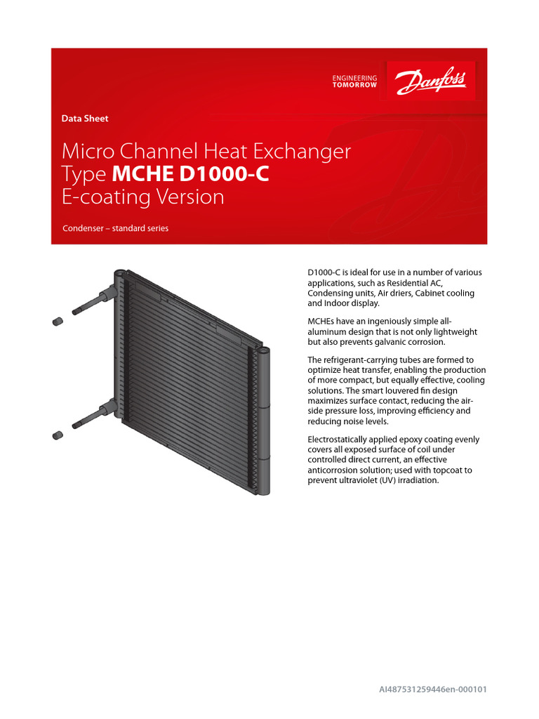 Danfoss MCHE D1000-C Data Sheet | PDF | Heat Exchanger | Building ...
