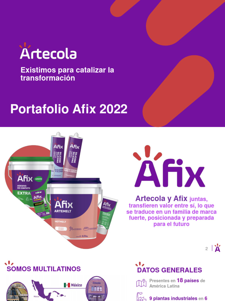 Afix & Artecola - Portafolio | PDF | Adhesivo | Materiales