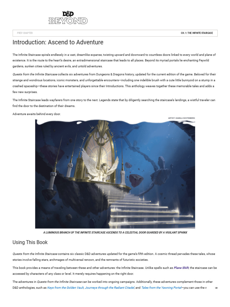 Quests From The Infinite Staircase | PDF | Dungeons & Dragons | Stairs